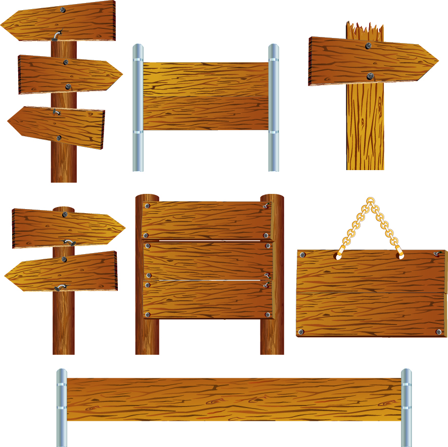 free vector Wooden signs indicate vector
